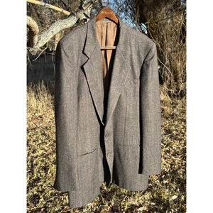 James Whitehead 100% Wool Sports Coat Men's Size 50 Gray Two Button Jacket